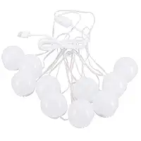 10 lâmpadas de LED coladas no kit de luz de espelho de LED Lâmpada de espelho cosmético Plugue USB para maquiagem Luz de maquiagem para banheiro Espelho de parede Conjunto de penteadeira no camarim