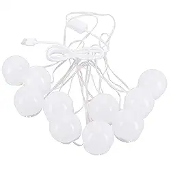 10 lâmpadas de LED coladas no kit de luz de espelho de LED Lâmpada de espelho cosmético Plugue USB para maquiagem Luz de maquiagem para banheiro Espelho de parede Conjunto de penteadeira no camarim