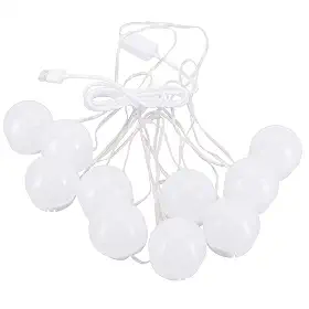 10 lâmpadas de LED coladas no kit de luz de espelho de LED Lâmpada de espelho cosmético Plugue USB para maquiagem Luz de maquiagem para banheiro Espelho de parede Conjunto de penteadeira no camarim