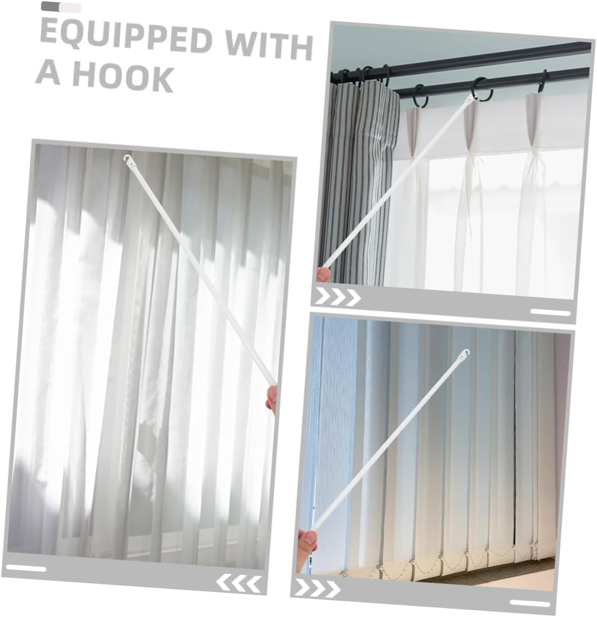 5pcs Vertical Blind Replacement Window Blind Stick Hook for Easy Use Lightweight and Practical Tilt Rod for Curtains