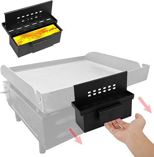 Recogedor de grasa trasero para parrilla Blackstone de 36, 28, 22, 17 pulgadas, innovadora puerta de grasa extraíble de gran capacidad, bandejas de