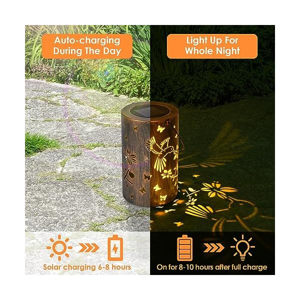 Diealles Shine Solarlaterne für Außen, Gartenlaterne Solar Wasserdicht IP44, Hängend/ Stehend, für Balkon Deko, Gartendeko – Bild 4