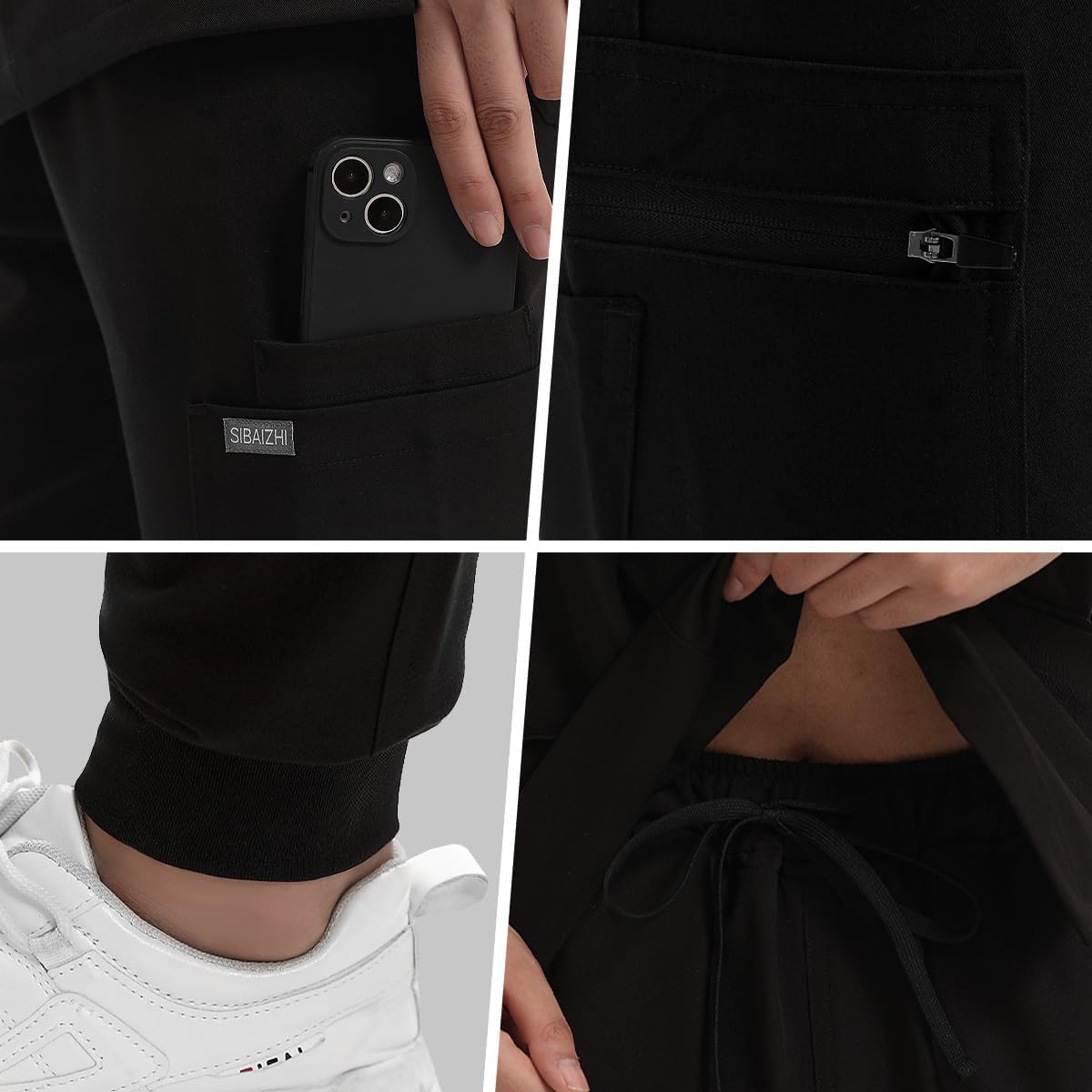 Scrubs for Women Set, Medical Scrubs Top and Pants, Women's Jogger Scrub Set with 10 Pockets - Image 5