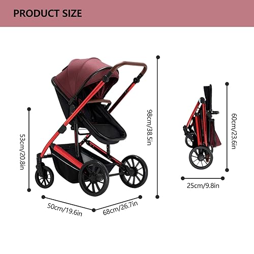 Miniatura 2 de Cochecito de bebé 5 en 1, cochecito de bebé reversible, cochecito de bebé plegable compacto, bidireccional con diseño de asiento reversible, con