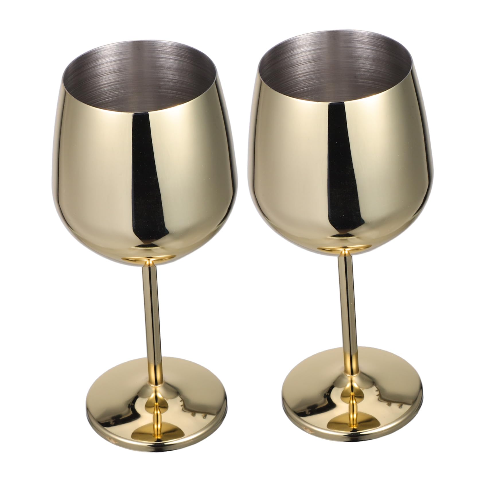 Verres à vin acier inoxydable dorés parfaits pour camping et pique-nique chic