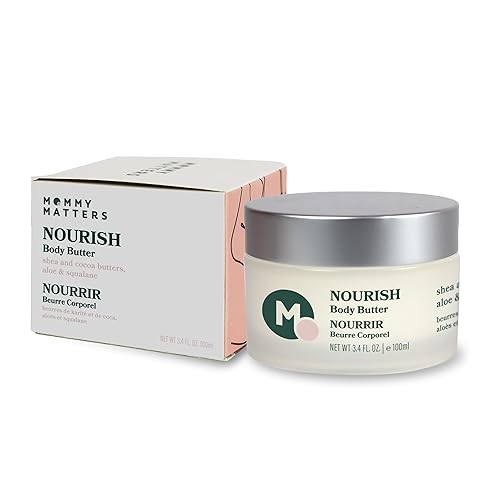 Miniatura 5 de NOURISH Manteca corporal, cuidado de la piel para el vientre y posparto, crema natural para estrías con manteca de karité y cacao, vegano, limpio y
