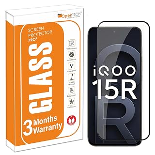 OpenTech® Military-Grade Tempered Glass For IQOO 15R (6.59 Inches) with Edge to Edge Coverage - Case Friendly, Anti-scratch and Bubble free installation kit