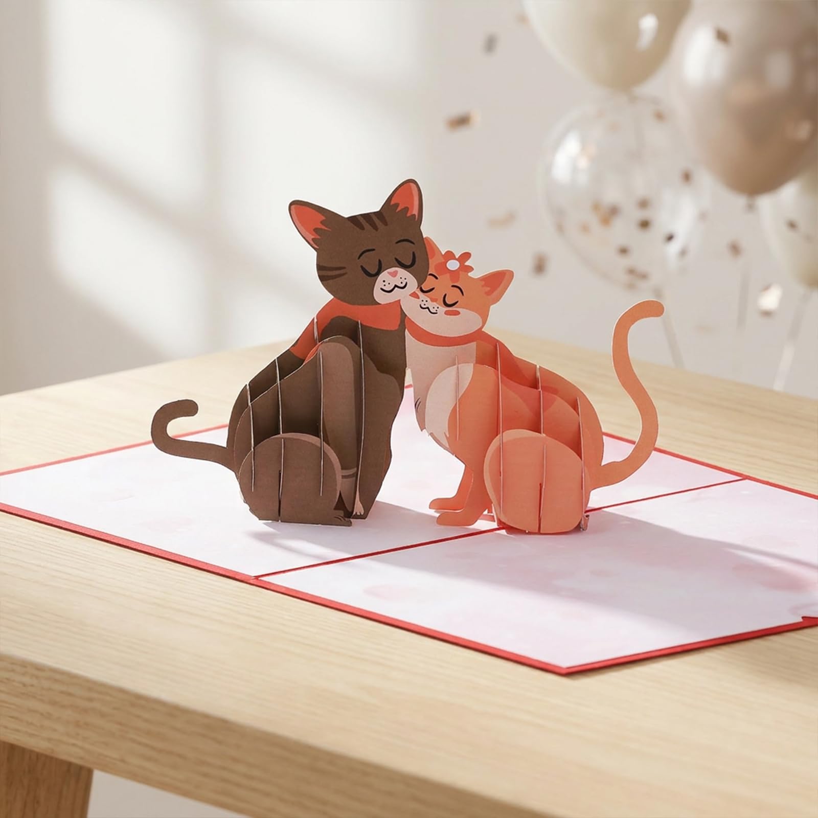 Handmade 3D Pop Up Birthday Card - Elegant Cat Design for Special Occasions, Premium Quality Greeting Card for Adults