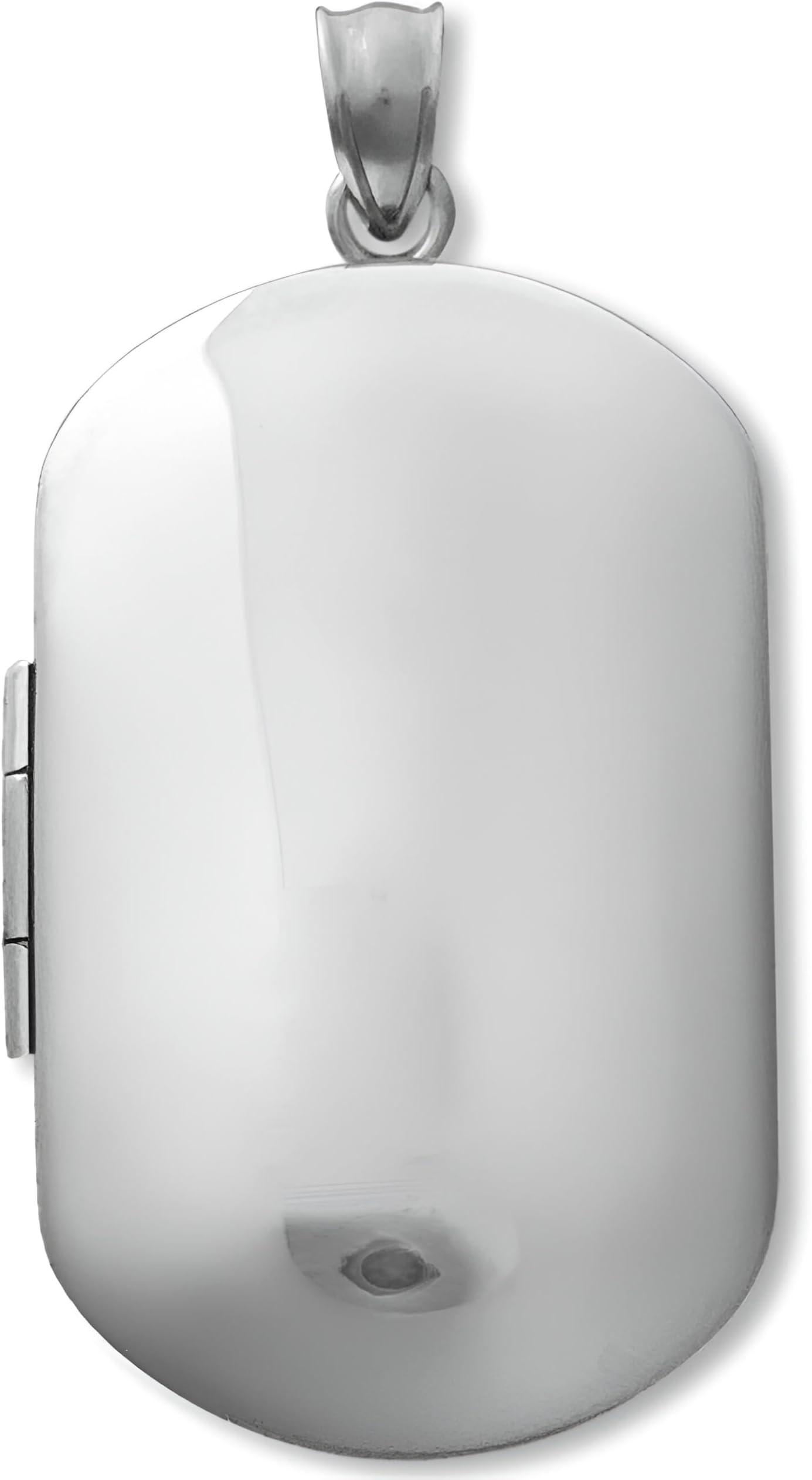 Large Polished Plain Rectangle Sterling Silver Locket Pendant (Without Chain) for Women Men Unisex - 3.7cm Long - Perfect for Engraving