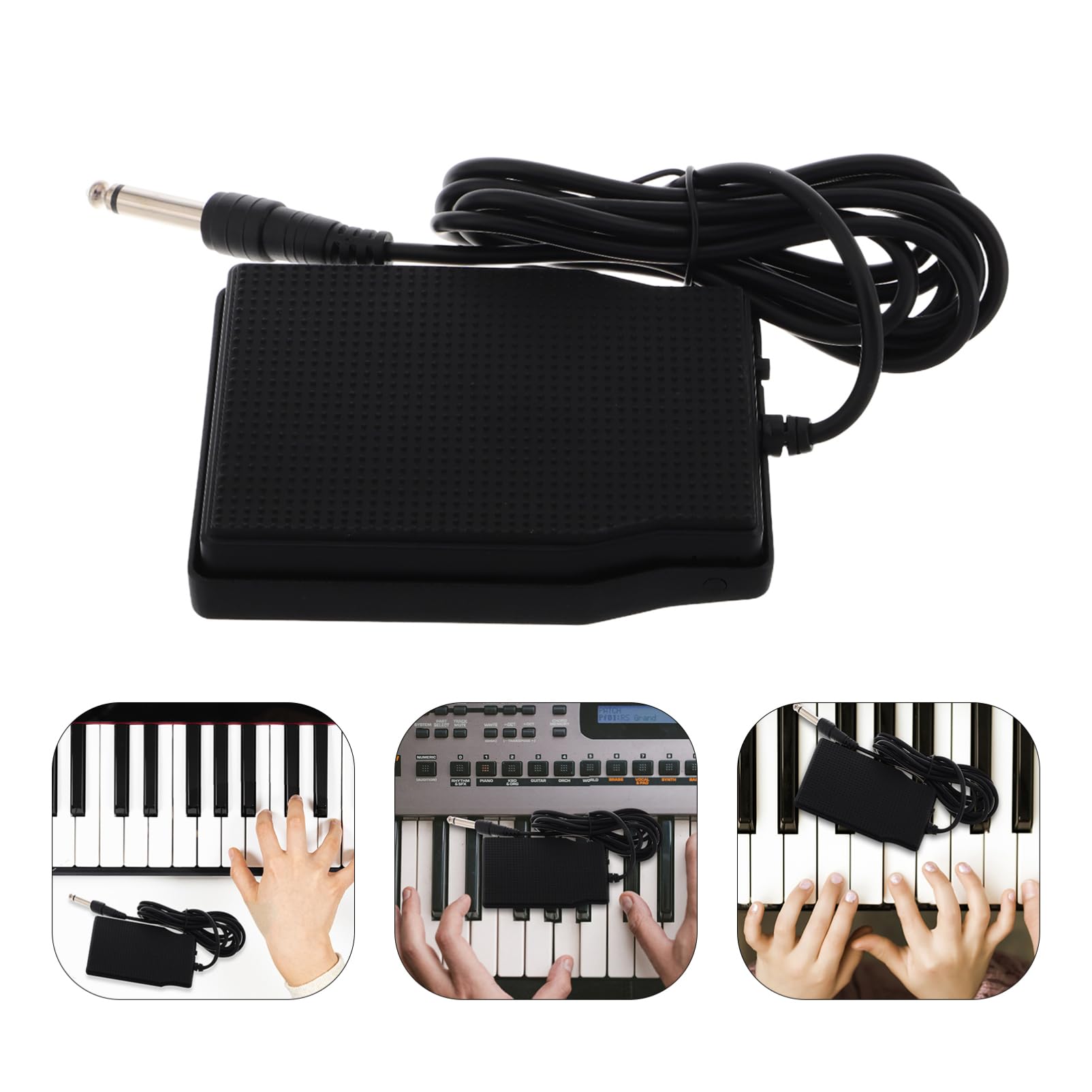 Pedal de Sustain para Piano Digital y Eléctrico Negro