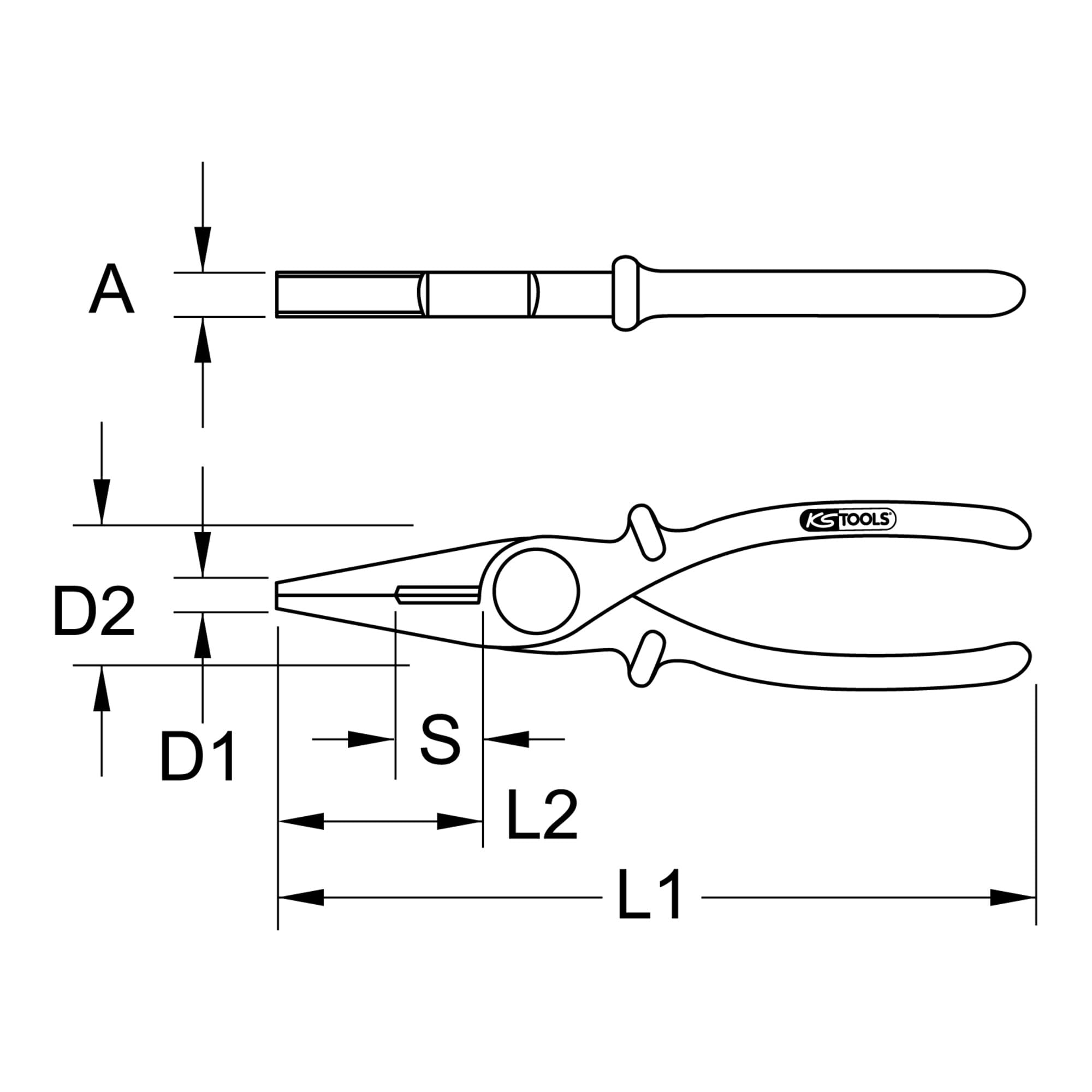 KS Tools 117.1766 Isolierte Kunststoff-Kombizange, 225mm