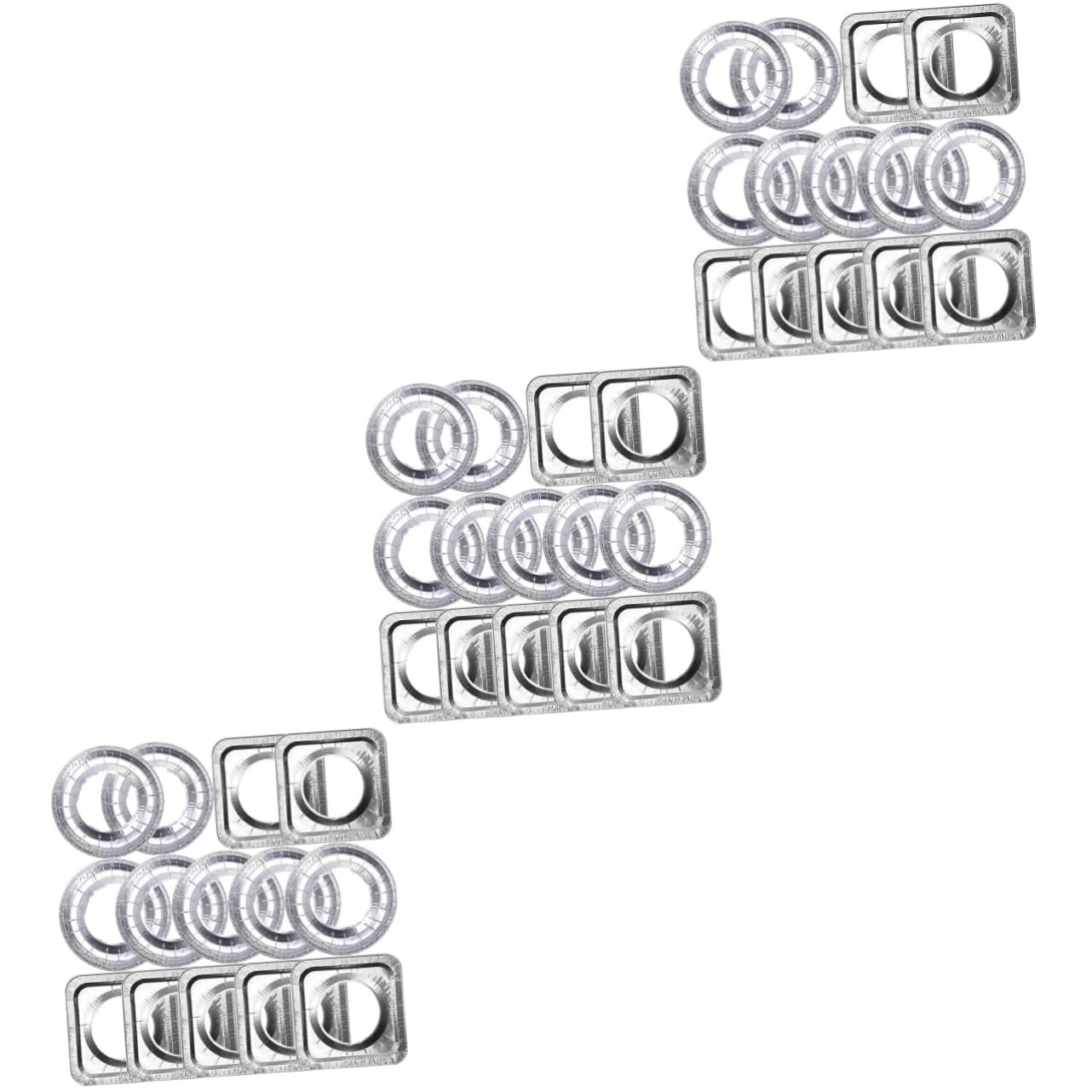 Alipis 3 Set Di Rivestimenti Per Bruciatori A Gas in Alluminio Protezioni Per Bruciatori Da Cucina Resistenti Calore Non Facili Da Usare 20 Pezzi * 3