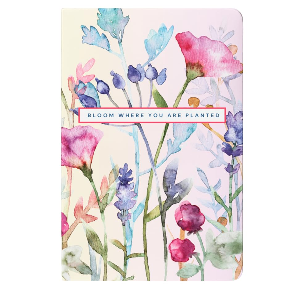 LAURET BLANC Ruled Notebook- A5 Size, 144 Lined Pages, 90 GSM, Paperback (Bloom Where You Are Planted)