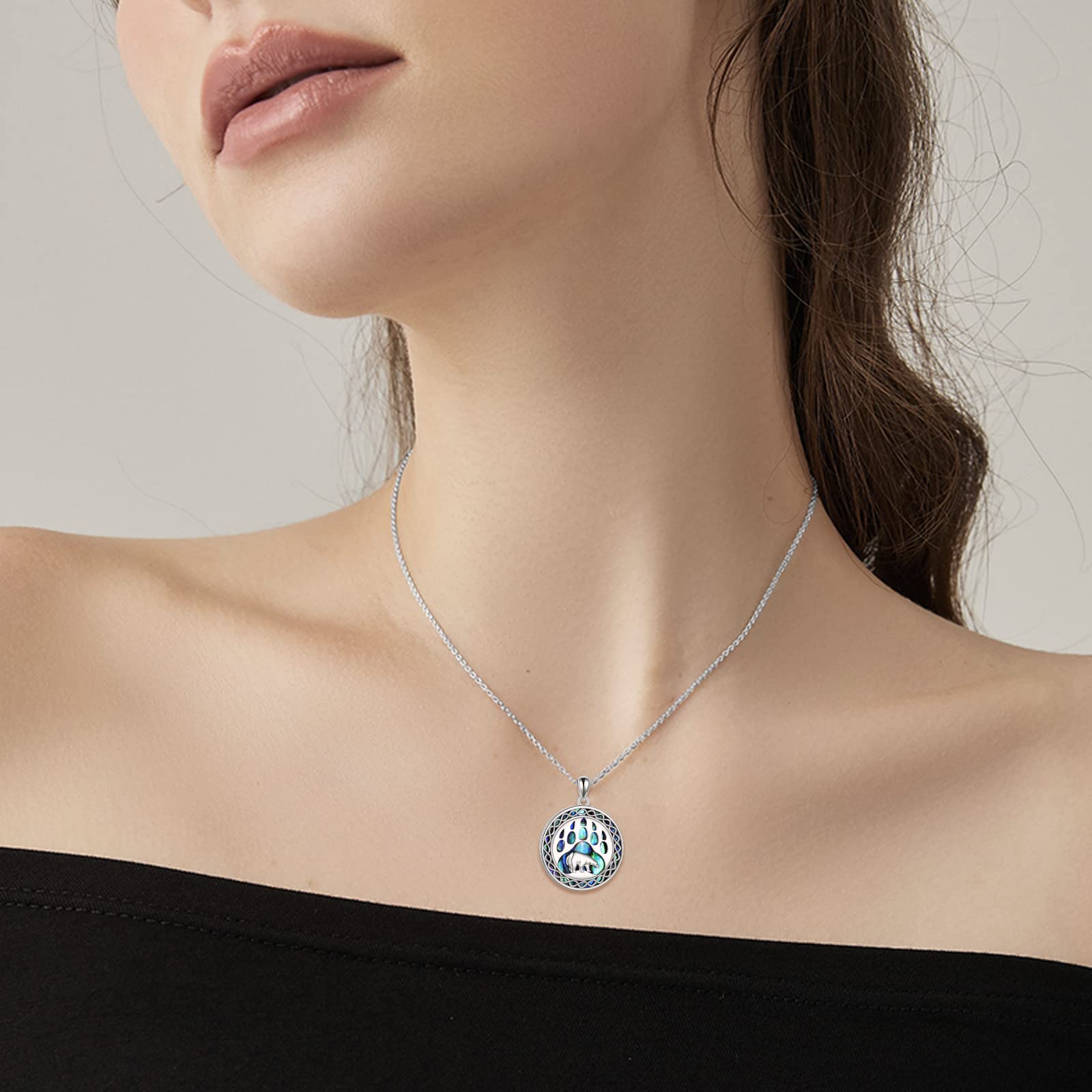 YAFEINI Drachen/Phönix/Wolf/Hund/Bär Halskette Sterling Silber Keltischer Knoten Anhänger Kette Schmuck Geschenke für Damen Mädchen