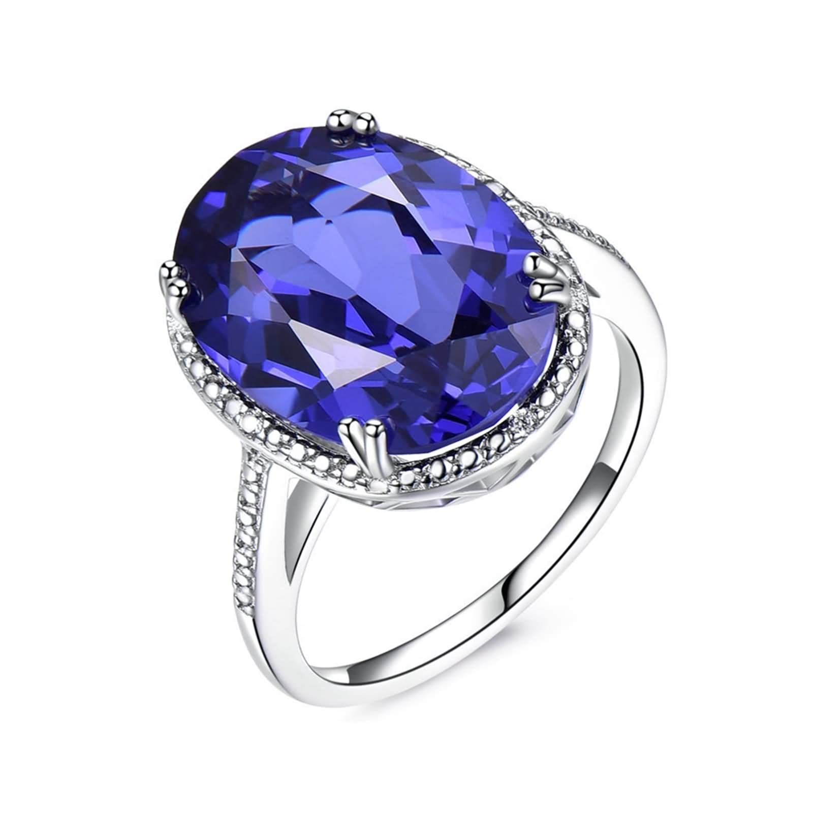 WXKAGF Anelli Coordinati per i Migliori Amici, Anelli per Anniversario da Donna Elegante Argento Sterling con zirconi cubici di Forma Ovale