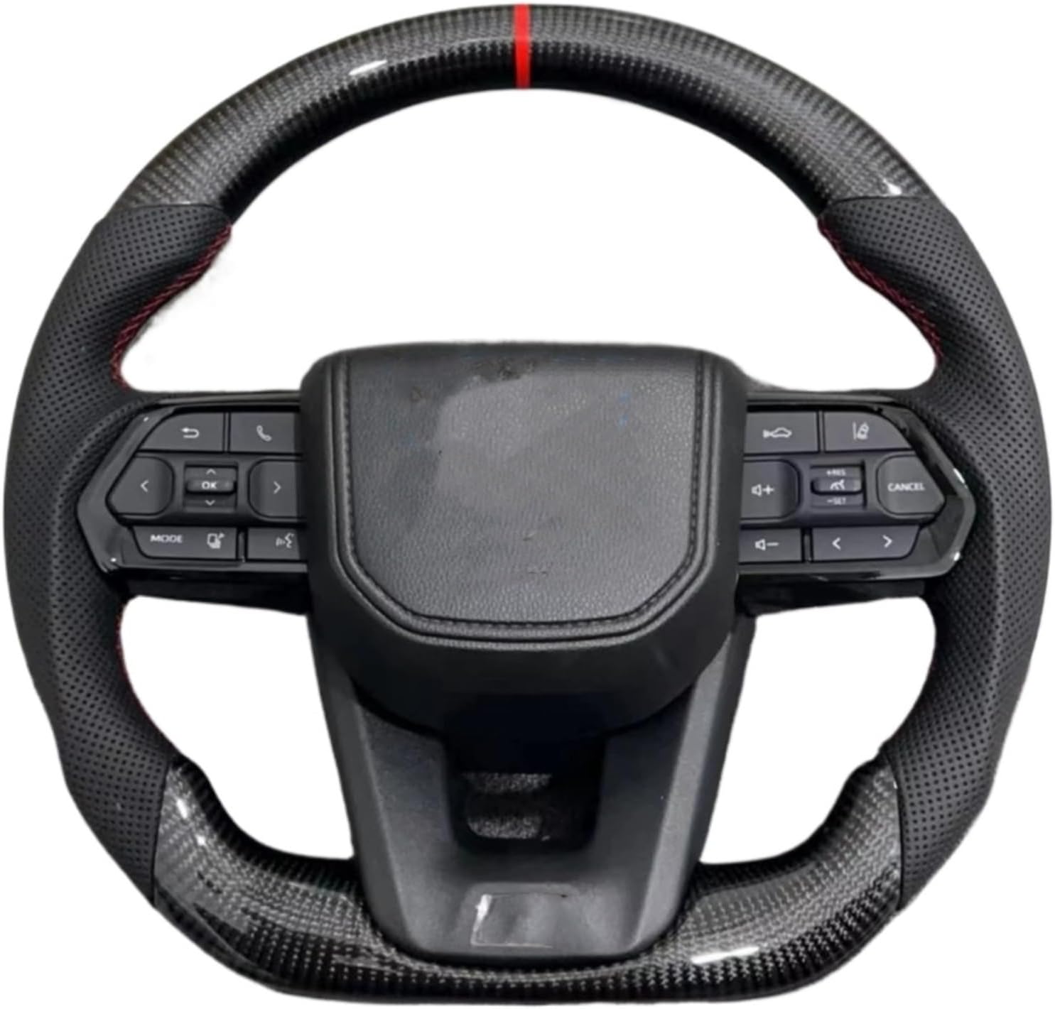 For Toyota LC300 Carbon Fiber Steering Wheel Alphar Vellfire Previa Peach Wood Car Accessories(Style B)