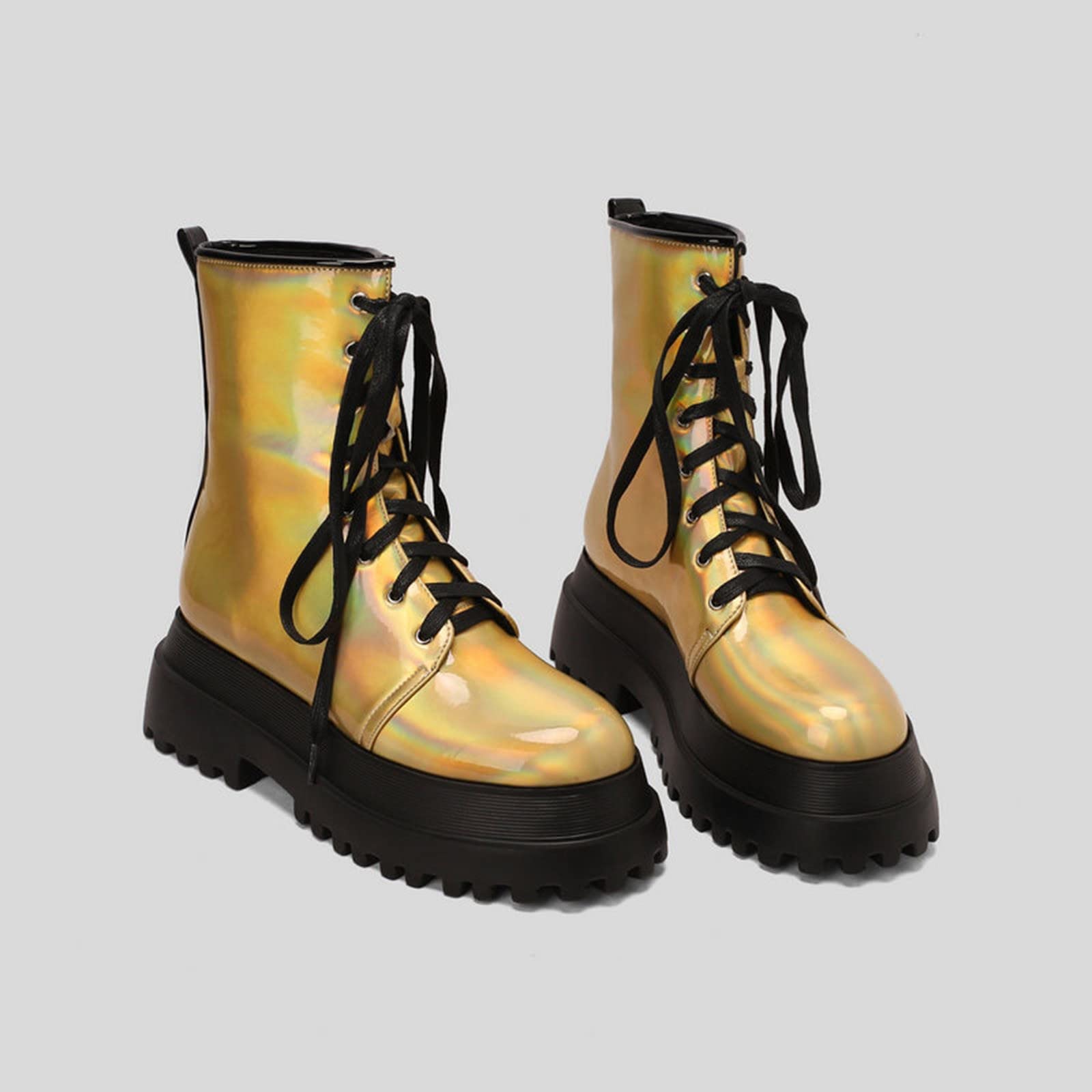 Stivali Gomma Bambina Casual Pelle Antiscivolo per E Lacci sotto con Motivo Stampato Stivali da Pioggia Wellington Donna Stivaletti da Laterale E Lacci Leggero Antiscivolo Scarpe