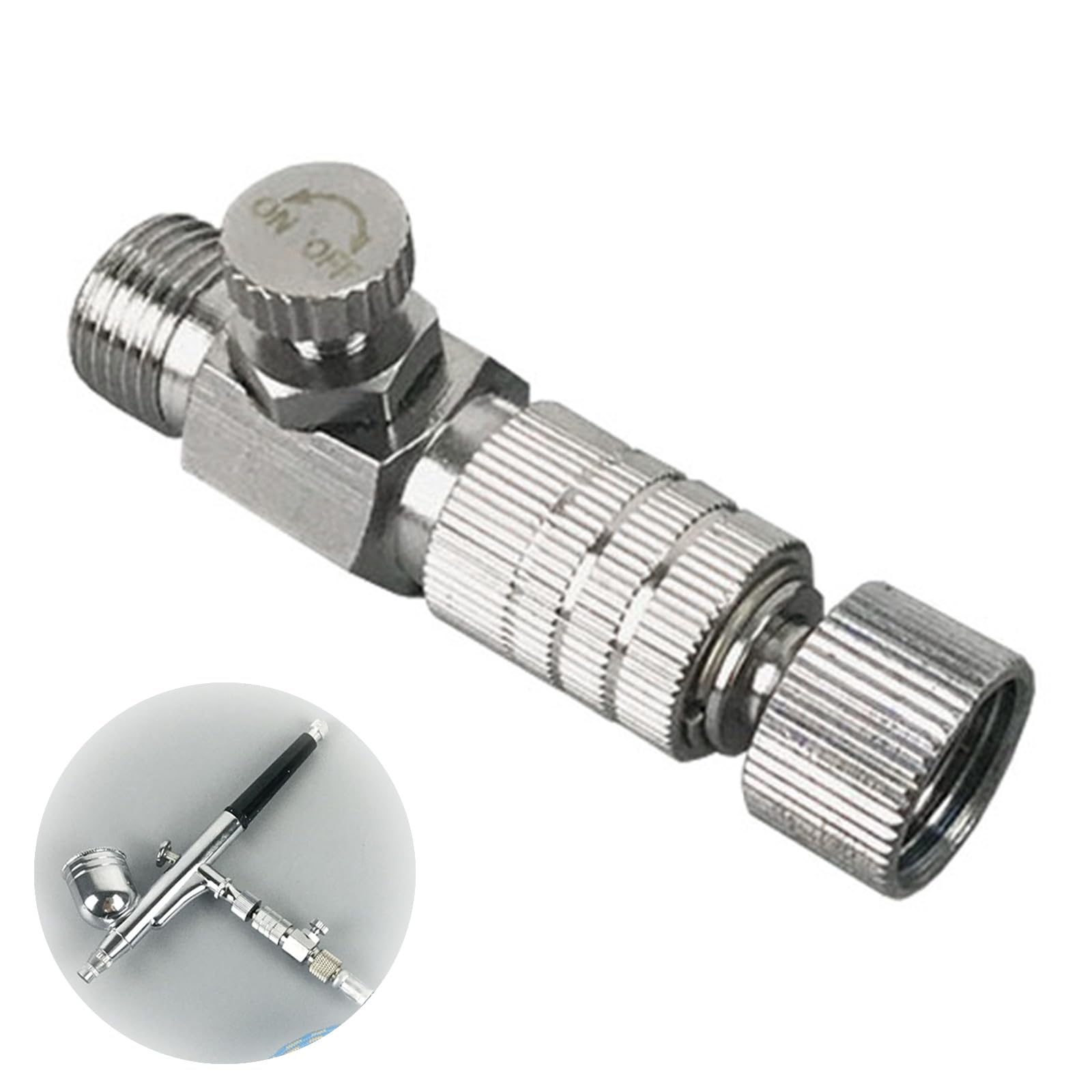 Airbrush Quick Disconnect Coupler Connection Fitting Adapter with Airbrush Airflow Adjustment Control Valve 1/8 inch