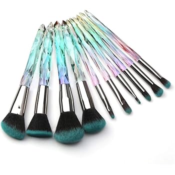Amazon Com Makeup Brushes Crystal Handle 10pcs Colorful