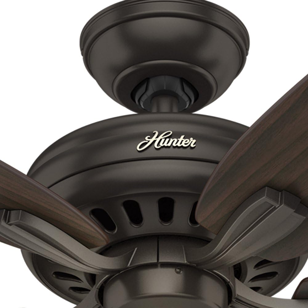 Hunter Fan 52 inch Premier Bronze Ceiling Fan with a CFL Frosted Amber Glass Light Kit, 5 Blade (Renewed)