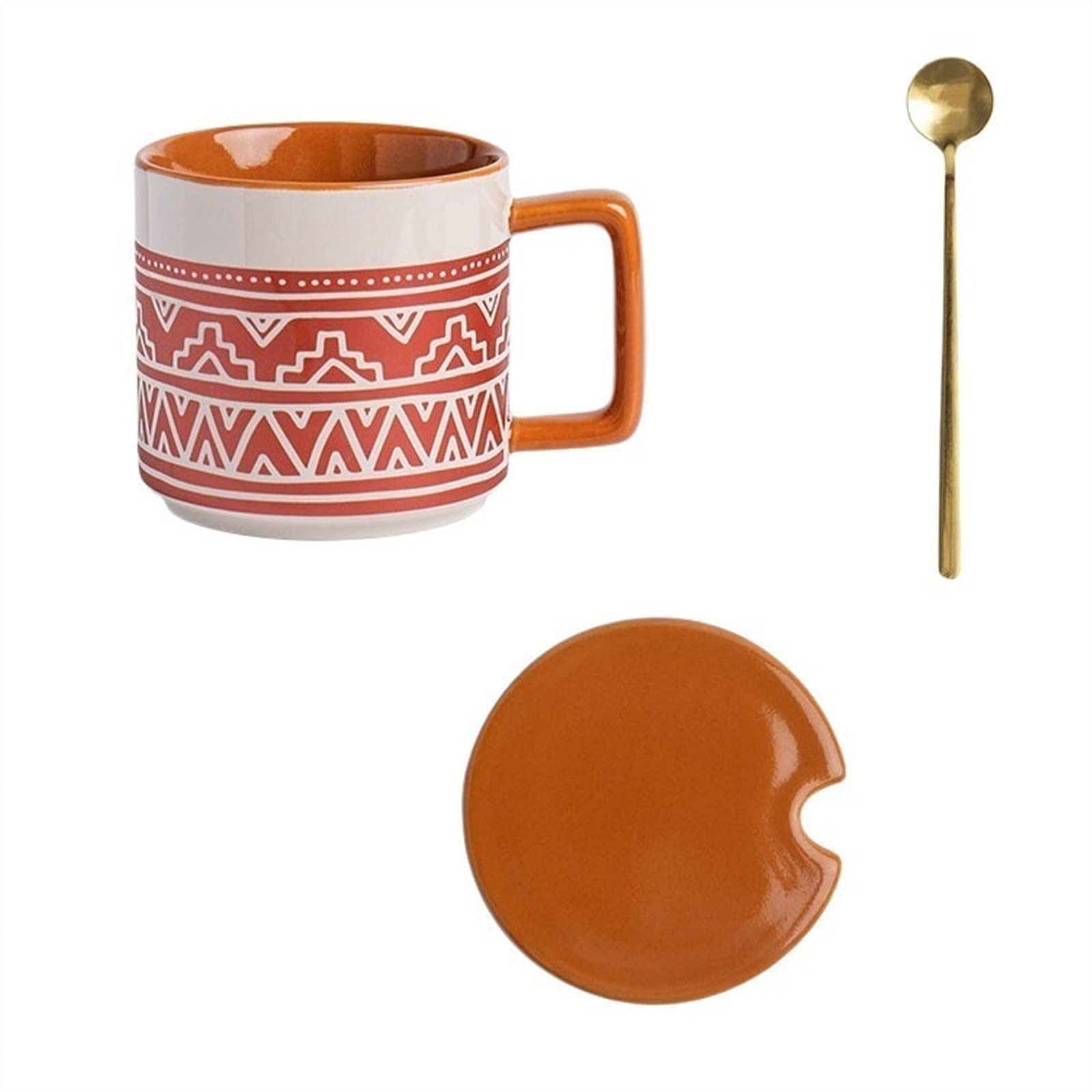 Keramik-Kaffeetasse 450 ml Frühstücks-Haferflocken-Tasse, Trinkbecher mit großem Fassungsvermögen, Antik-Matt-Becher, Keramik-Tasse (rot)