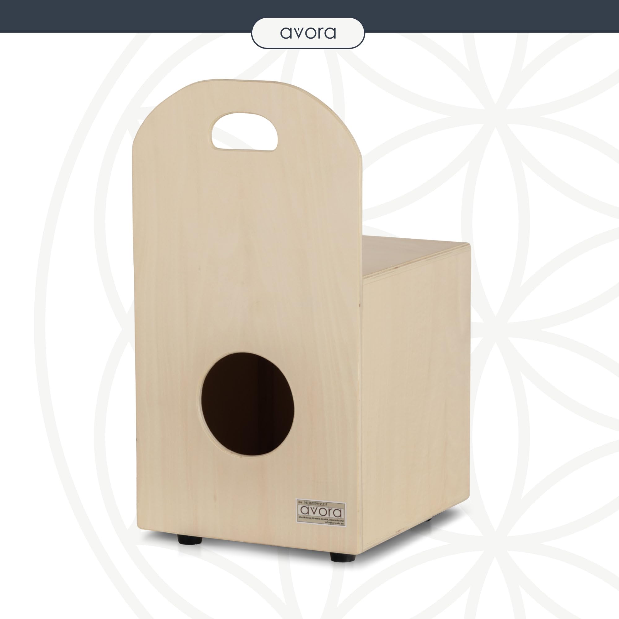 Avora Mini-Cajon-Stuhl "Schepperkiste"- Percussion Trommelkiste mit Rückenlehne - Sitztrommel mit Tragegriff - Snare-Effekt - Ideal als Hocker und Musikinstrument - Instrument aus Holz - Grün