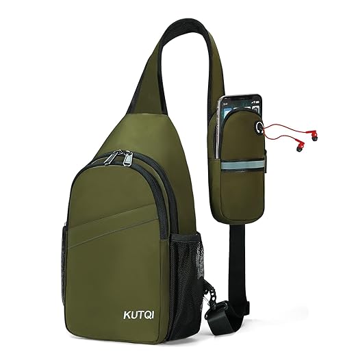 KUTQI Sling Backpack Crossbody Sling Bag for Women Men Travel Bag for Hiking Walking