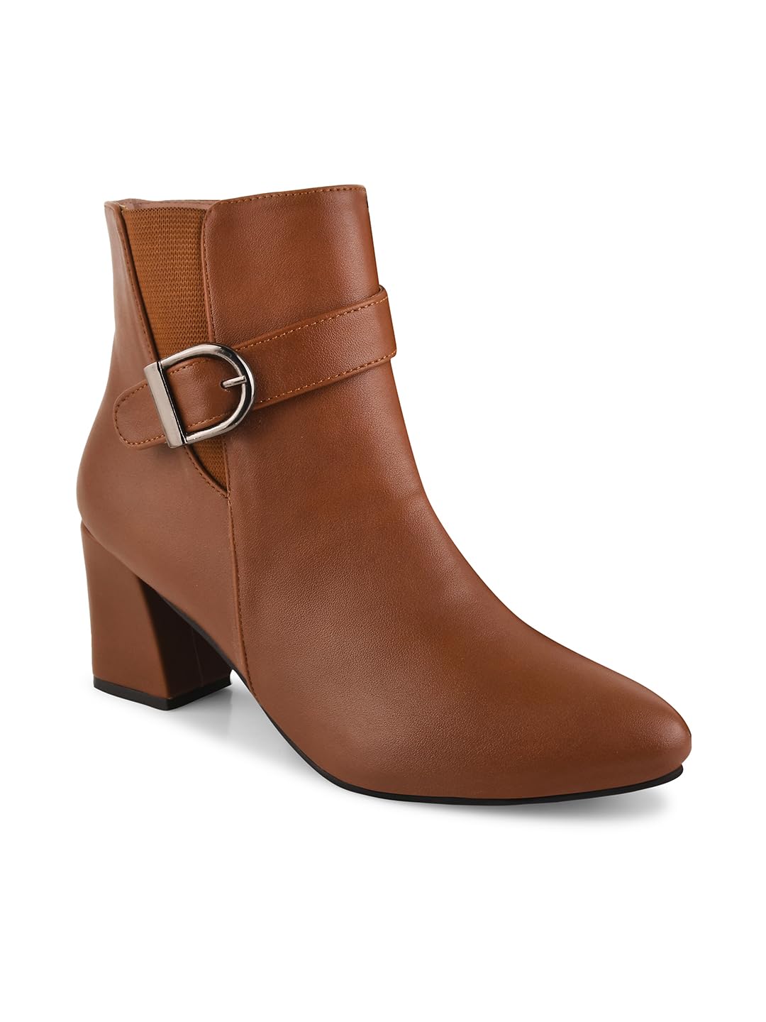Shuz Touch Women Tan Solid Mid-Top Heeled Boots (B0CNGZTW99) Amazon Price History, Amazon Price Tracker