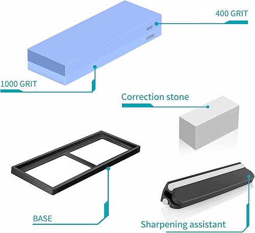 Miniatura 2 de Kit de piedra de afilar piedra de afilar de doble cara, grano 4001000, afilador de cuchillos profesional, piedras húmedas para afilar cuchillos, kit