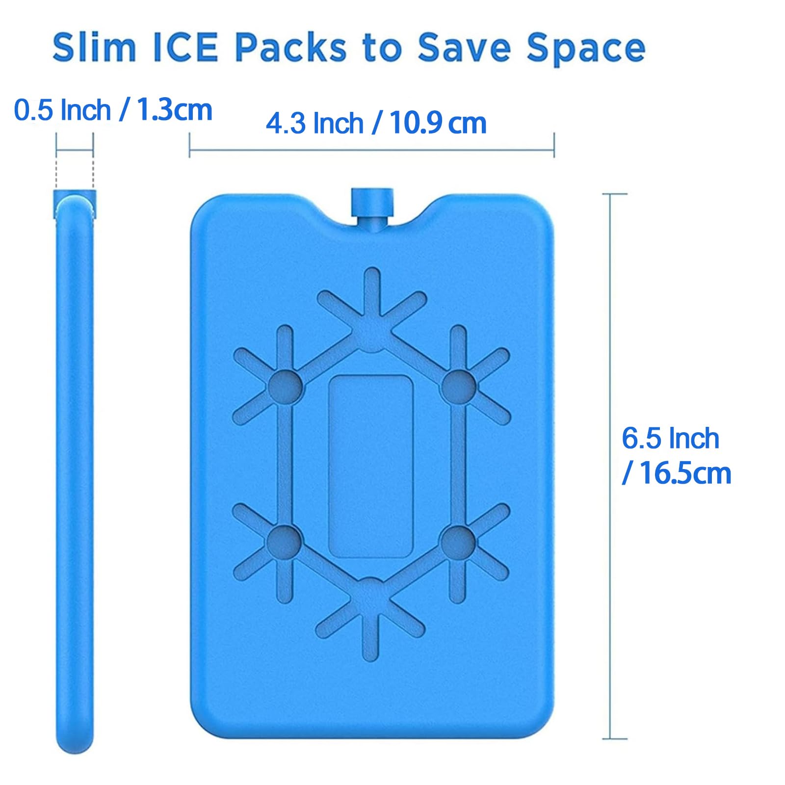 XIAOCUNCN Ice Packs for Cool Box,Ice Packs for Lunch Box,Reusable Ultra-Thin Freezer Packs,200ML,Keep Food Fresh and Cold,for Travel Picnic Lunch, Car, Office (4, Blue)