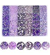 YAEISM 22800Pcs Jelly Rhinestones for Nail Art Flatback Rhinestones Purple Bulk Shiny DIY Nail Ge...