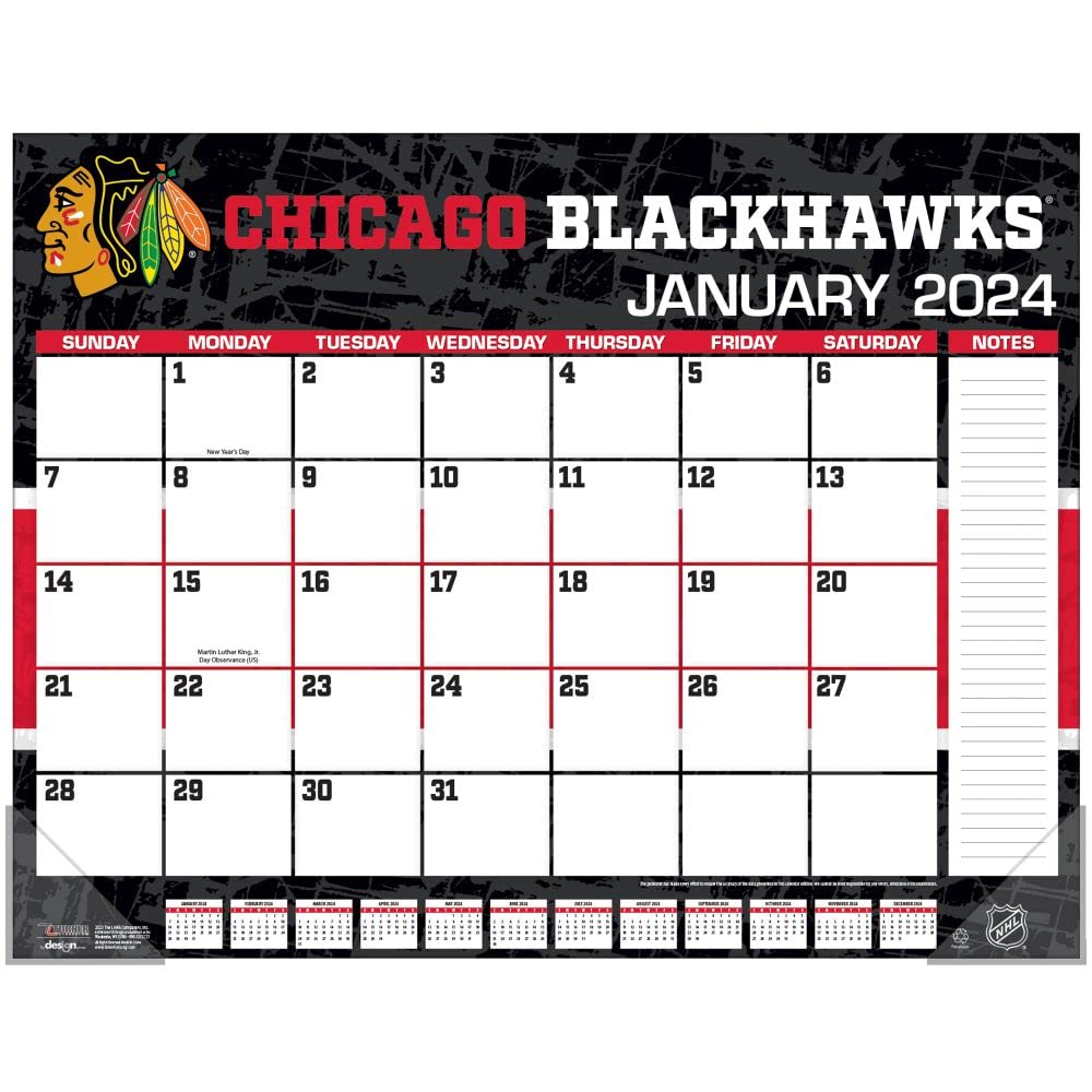 amazon-com-turner-sports-chicago-blackhawks-2024-22x17-desk-calendar-24998061556-office-products
