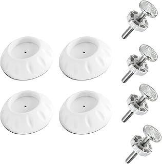 4 Pack Gate Wall Protector with Threaded Spindle Rods M10, Pressure Mounted Gate Extender Extension, Dog Gate Banister Adapter, Pet Gate Wall Cups Replacement Parts Hardware for Stairs