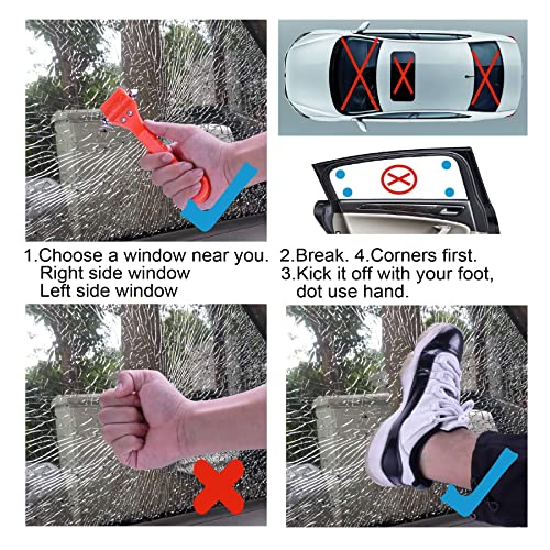 image for JUSTTOP 2-Pack Car Safety Hammer with Car Window Glass Hammer Breaker 