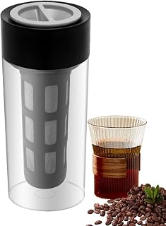 Iskaffebryggare,Cold Brew kaffebryggare Iskaffebryggare Mesh Filter | Cold Brew Kanna Diskmaskinsäker, BPA-fri, bärbar för hemlagad kallbryggning, iskaffe, varmt te, iste, fruktvatten,