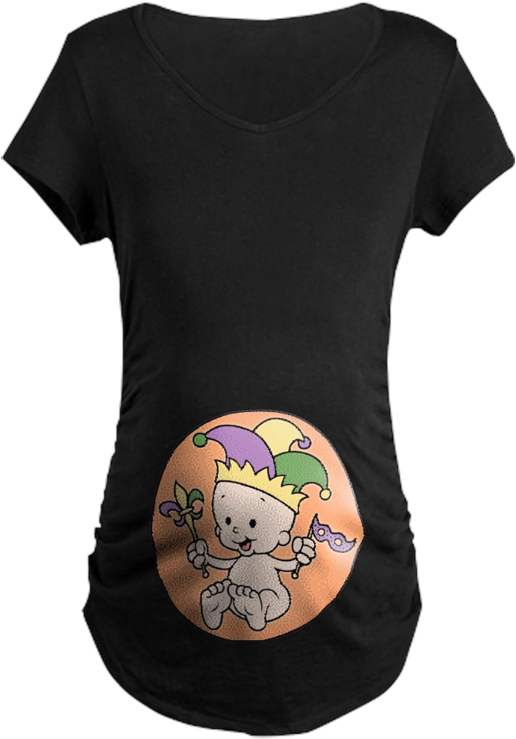 CafePress King Cake Baby Maternity Dark T Shirt Women's Maternity Ruched Side T-Shirt