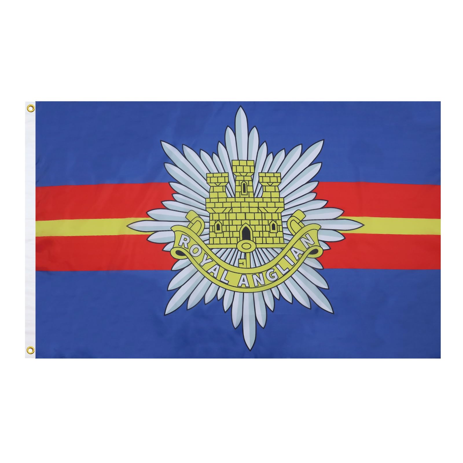 AZ FLAG - United Kingdom Royal Anglian Regiment Flag - 2x3 Ft - 100D Polyester British Army Banner with Two Metal Grommets - Fade Resistant - Vivid Colors - 2' x 3' Feet - 90x60 Cm