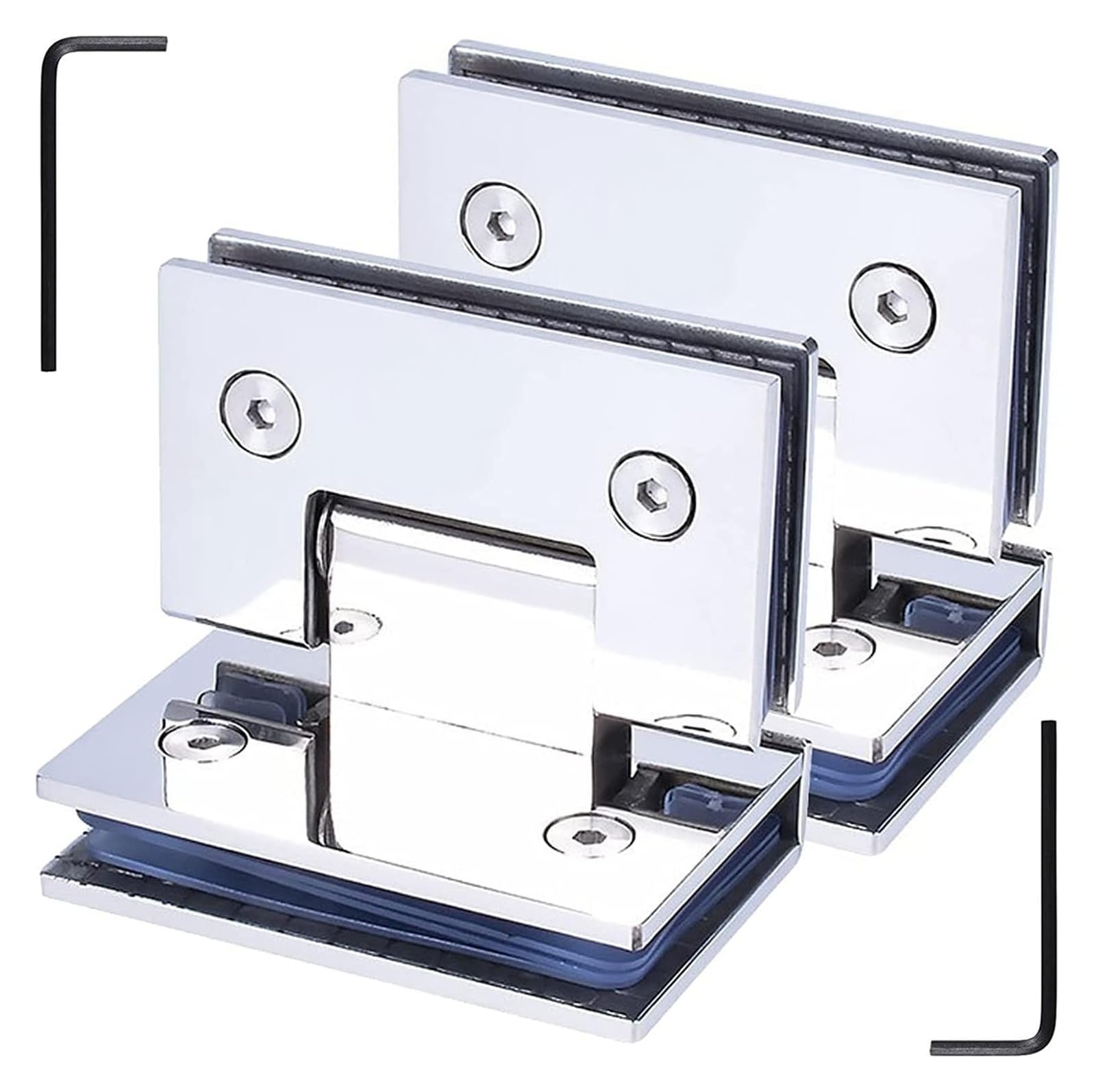Charnières de porte en verre en acier inoxydable 304 pour cabine de douche, lot de 2