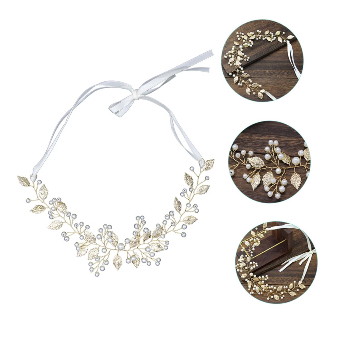 Beavorty 5piezas Diadema De Perlas Para Novias Cinta Accesorio De Cabello Elegante Para Bodas y Fiestas Formales