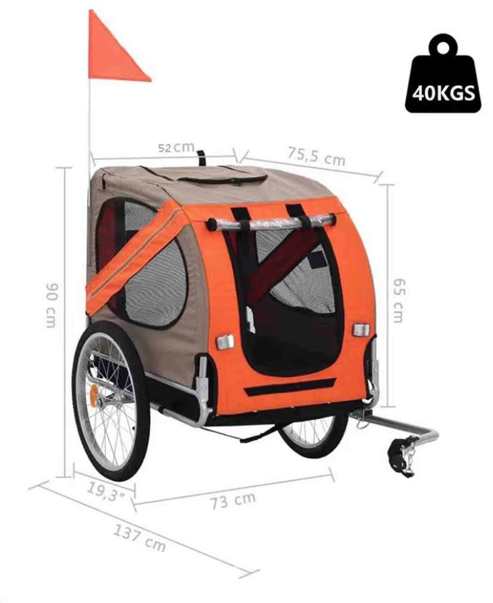 FAXIOAWA Rimorchio per Bici per Cani 2 in 1, Rimorchio per Cani per Passeggino per Animali Domestici per Bicicletta con Attacco Universale, Carrello per Animali Pieghevole per Carro da Bici (C)