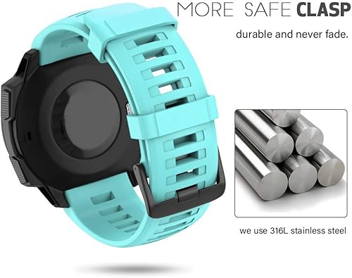 Miniatura 3 de NotoCity Instinct Band, Soft Silicone Replacement Watch Strap for Garmin Instinct 2/Solar Sports GPS Smartwatch With Adapter Tools Verde