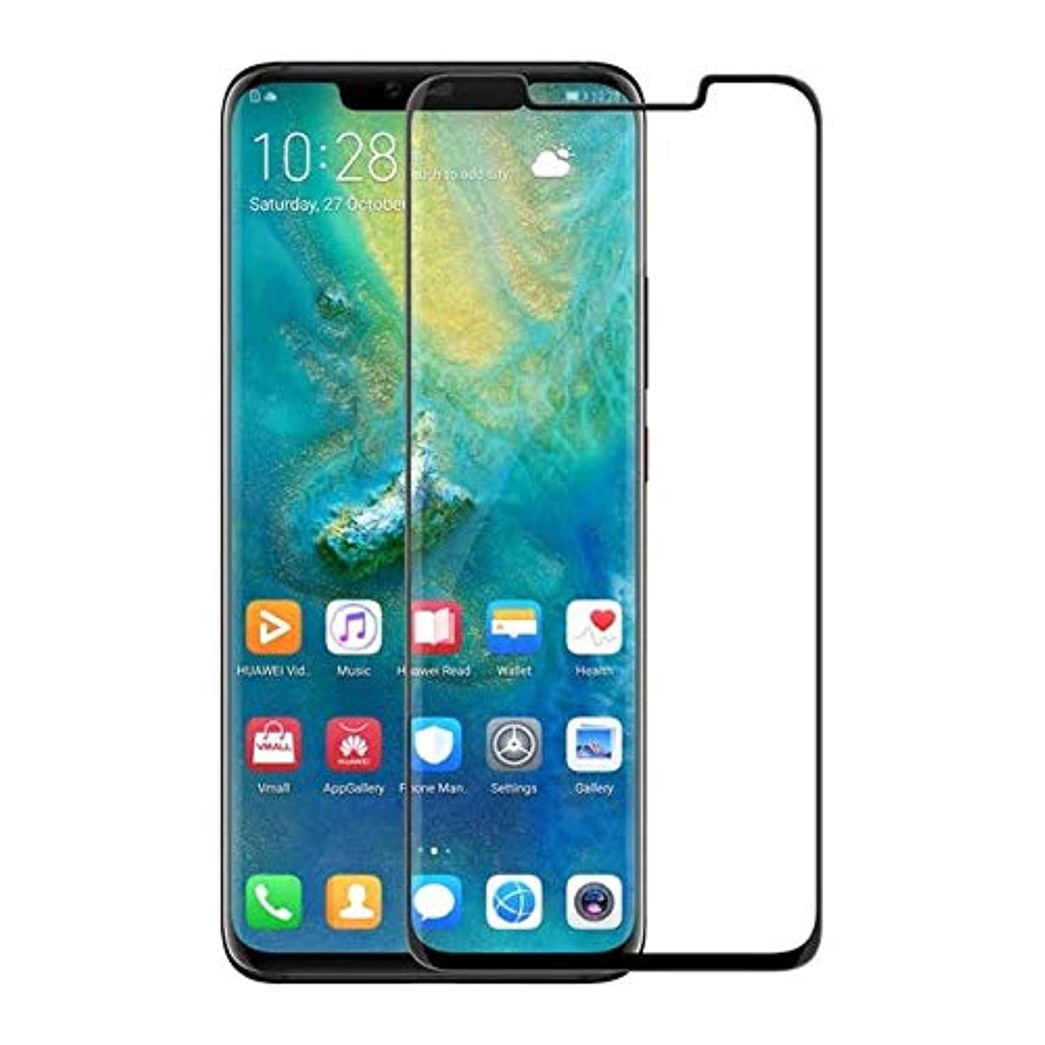 Huawei Mate 20 Pro 5D Curved Edge To Tempered Glass Screen Protector - Black