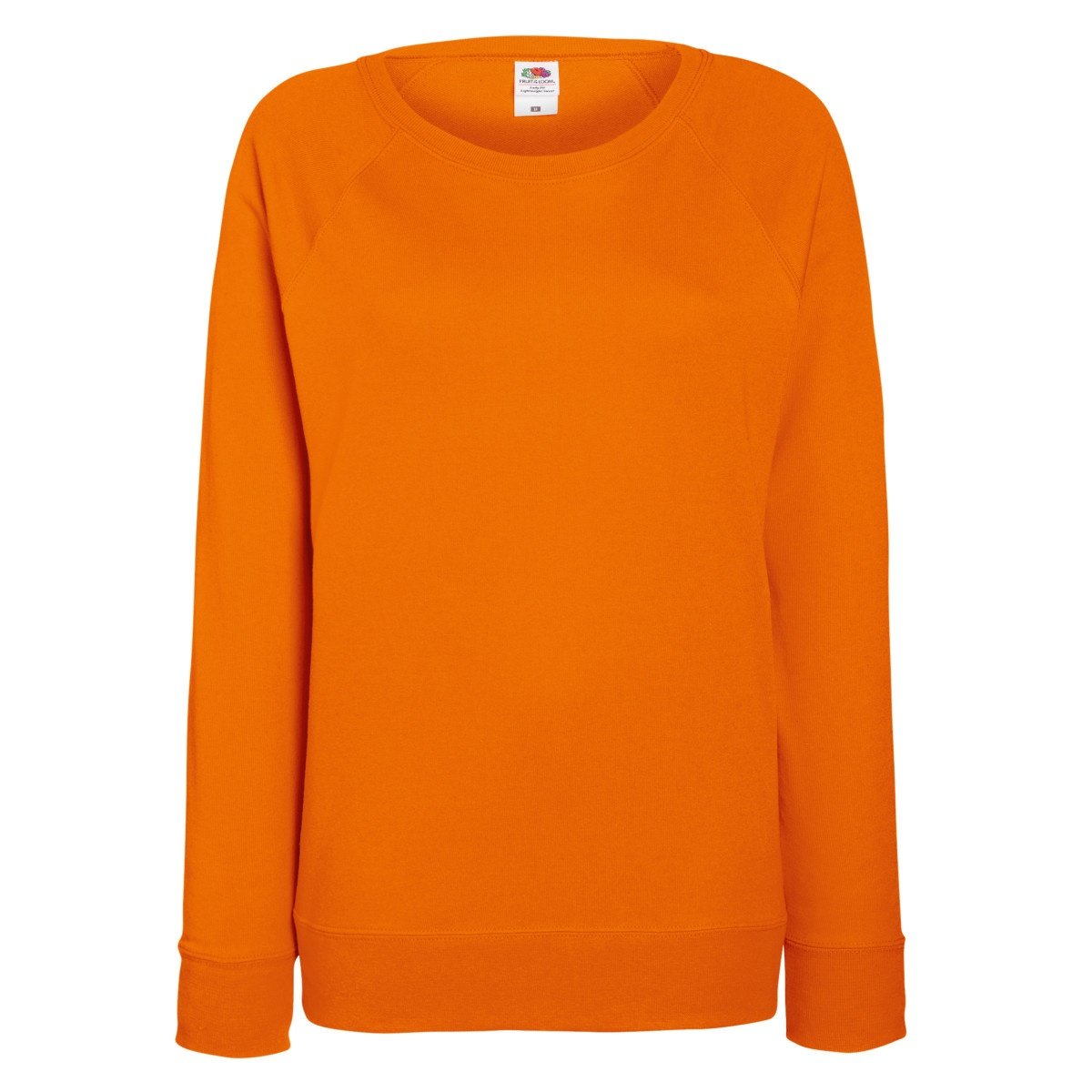 Fruit of the Loom Ladies Fitted Lightweight Raglan Sweatshirt (240 GSM) (M) (Orange)