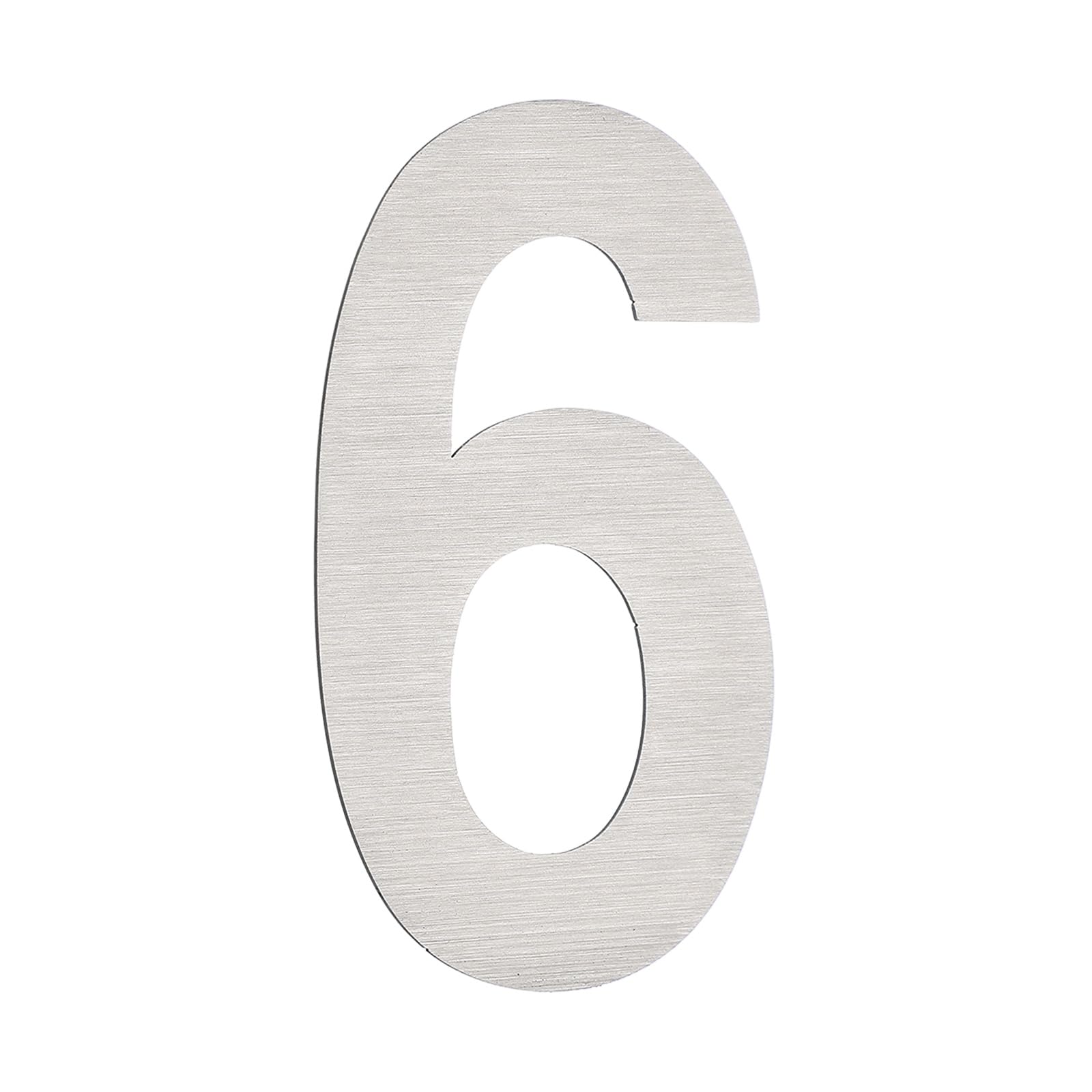 PATIKIL House Numbers for Outside, Number 6 Silver Stainless Steel Self Adhesive Modern Mailbox Address Door Numbers for Outdoor House Residential Mailboxes 3.54x1.93 Inch — image 1