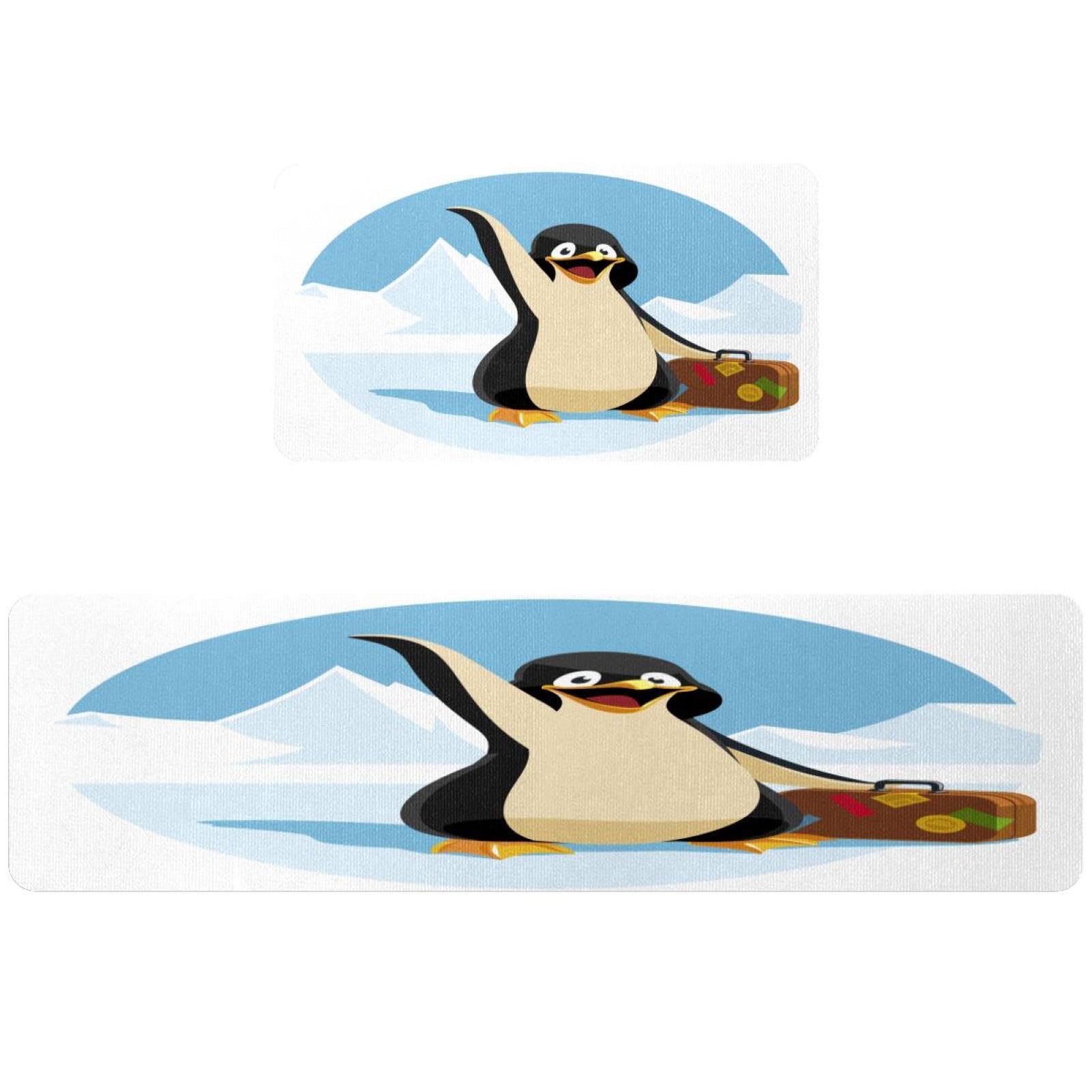 Alfombrillas de cocina de pingüino de dibujos animados absorbentes