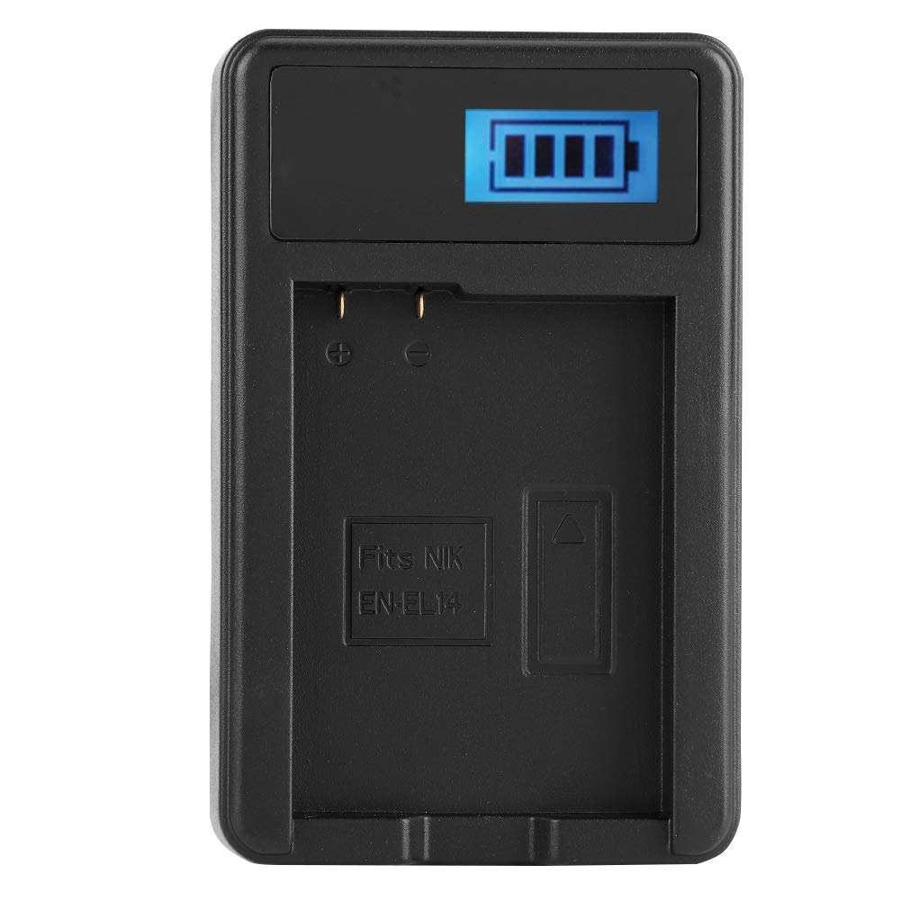 Ładowarka USB do Przenośnej ładowarki EN-EL14, Ładowarka EN-EL14 z Wyświetlaczem LCD do Aparatu D5100/D3100/D3200/D3300/Coolpix