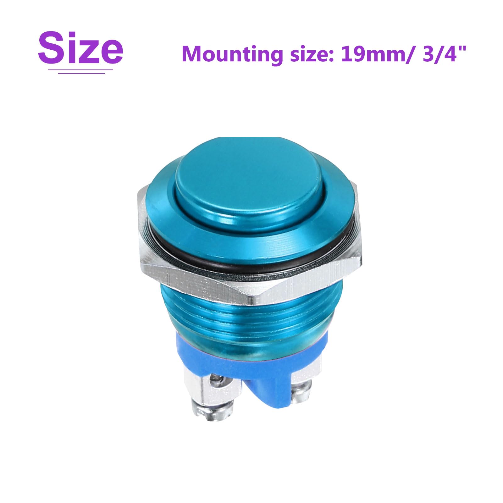 DMiotech 2 Pcs 19mm / 3/4" Push Button Switch - Image 4