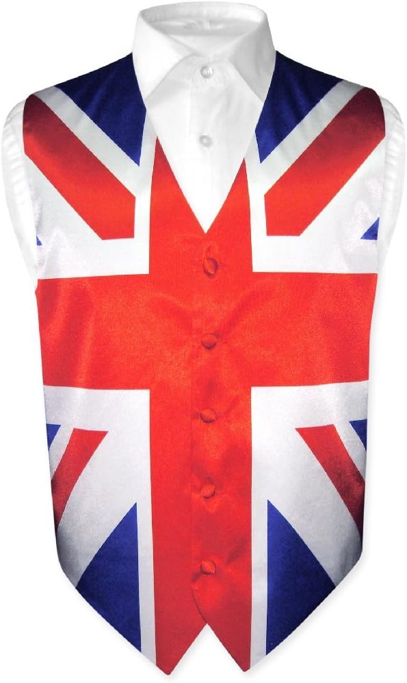 Men's British Flag Dress Vest for Suit or Tuxedo