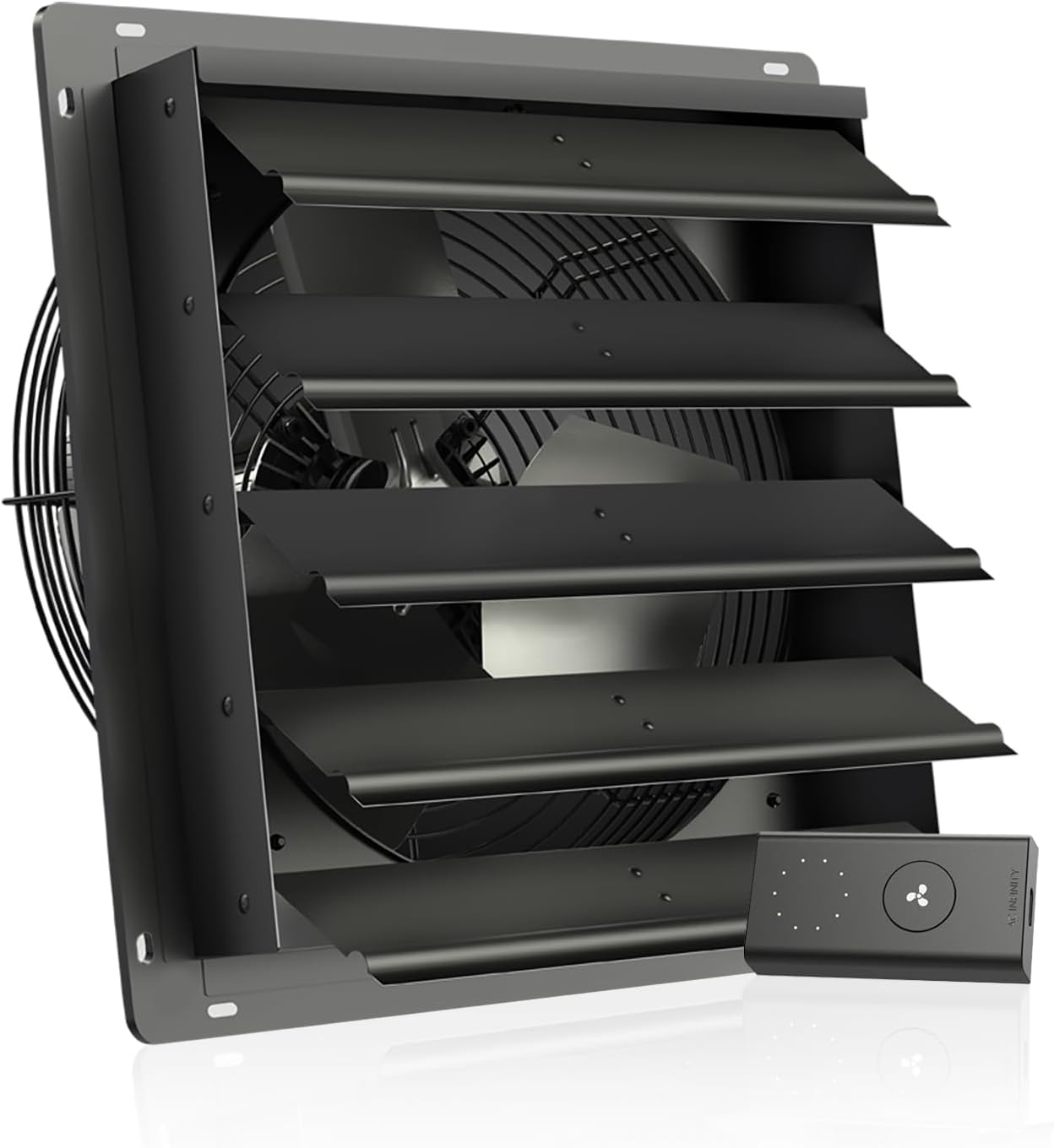 - AC Infinity AIRLIFT S16, Shutter Exhaust Fan 16” with 10-Speed Controller, EC Motor - Wall Mount Ventilation and Cooling for Sheds, Attics, Workshops, and Greenhouses
