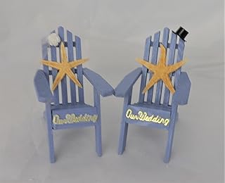Wedding Reception Adirondack Chairs Beach Real Starfish Cake Topper Blue